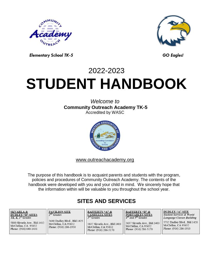 Student Handbook 2022 2023 COA Elementary (ENG)